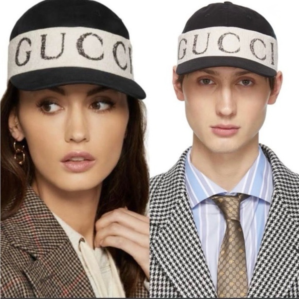 Authentic Gucci Gabardine Logo Cap